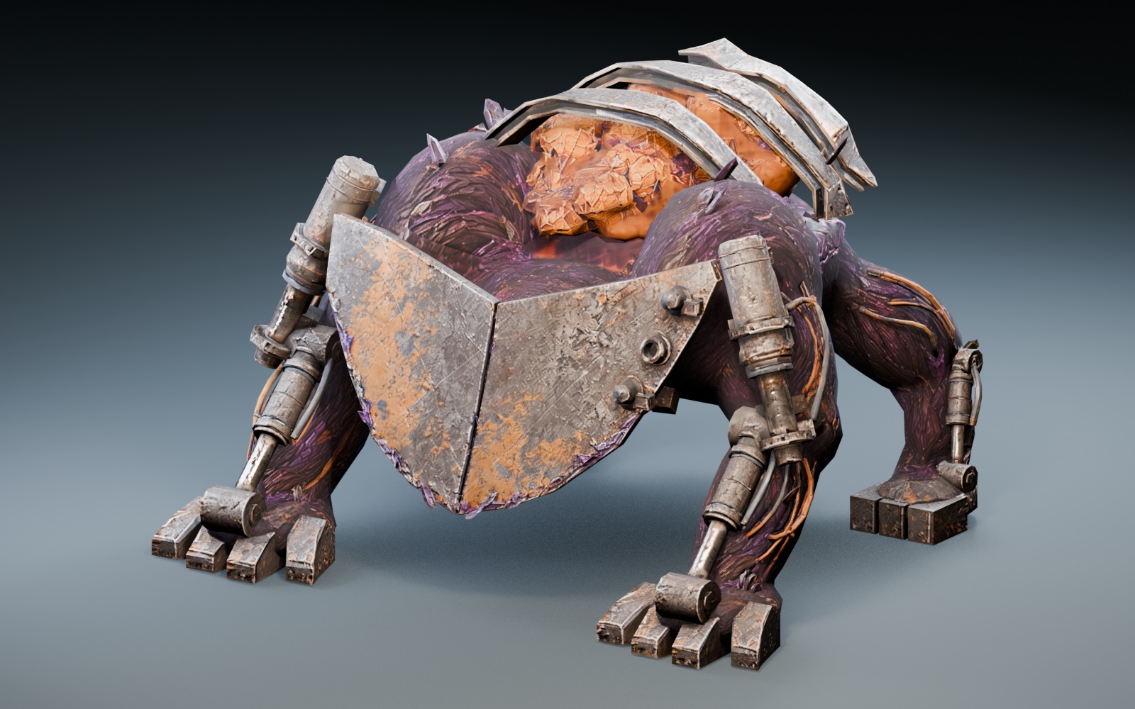 Optimized Apex Crusher game mesh with consolidated PBR textures.