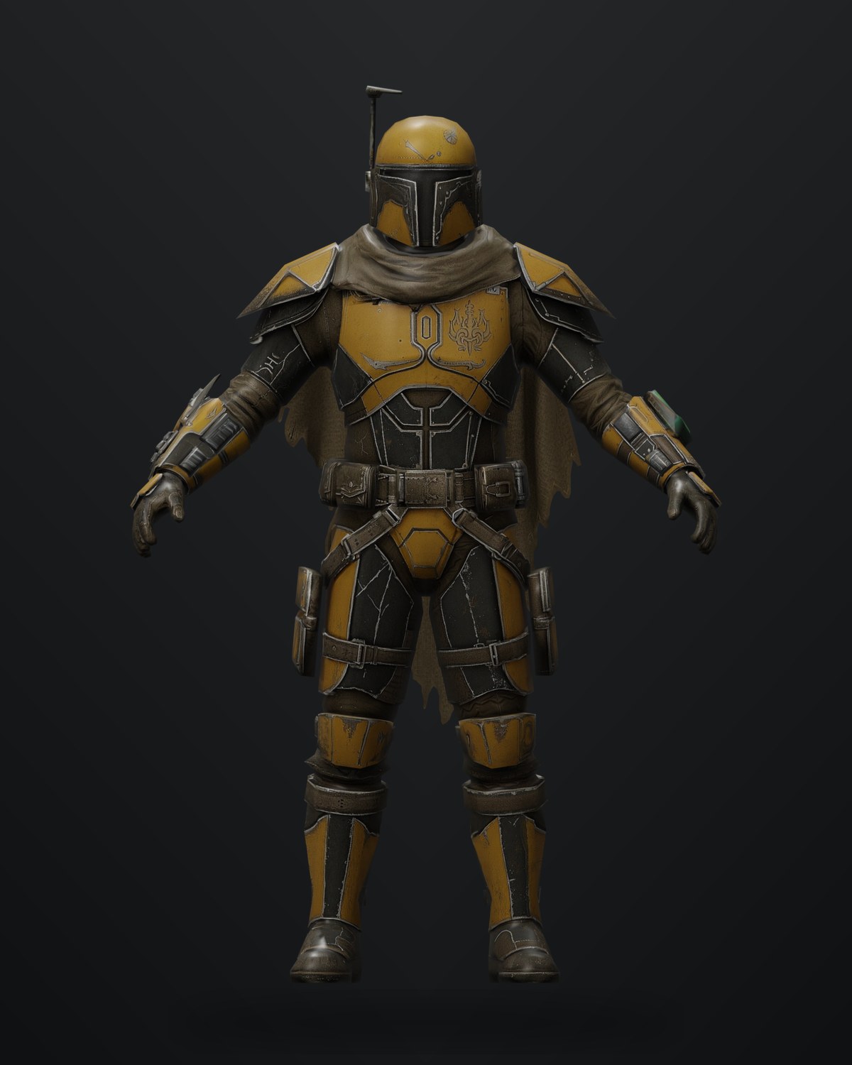 Bendak Starkiller armored character render.