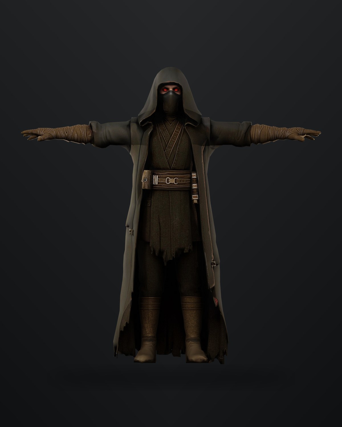 Dark Jedi male character render.