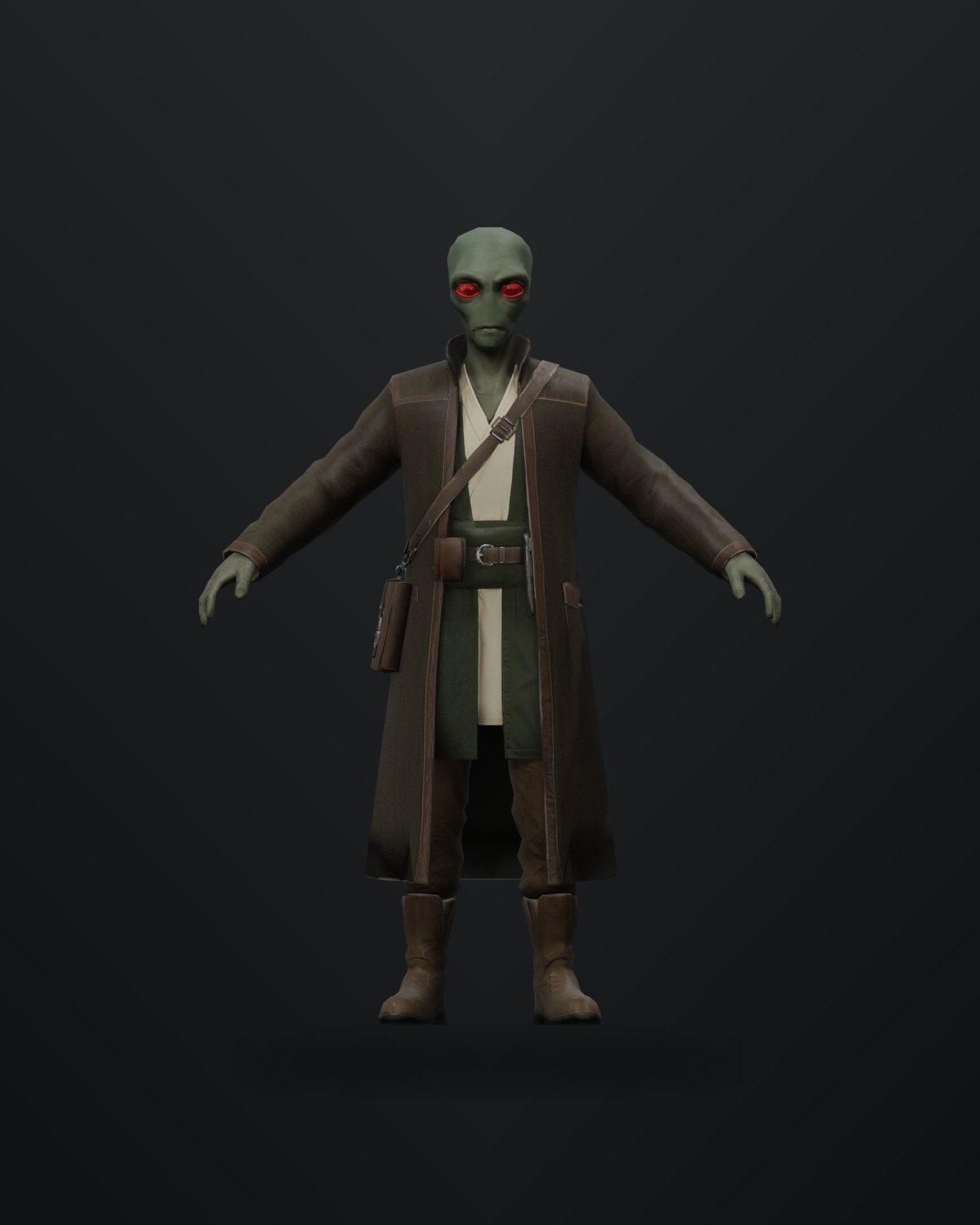 Duros scholar alien character render.