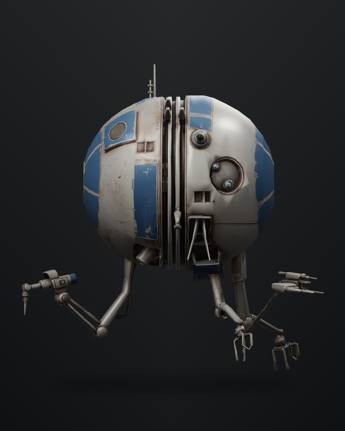 Floating utility droid character render.