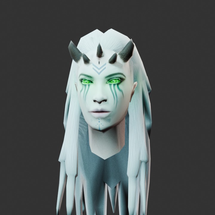 Xaria character head render.