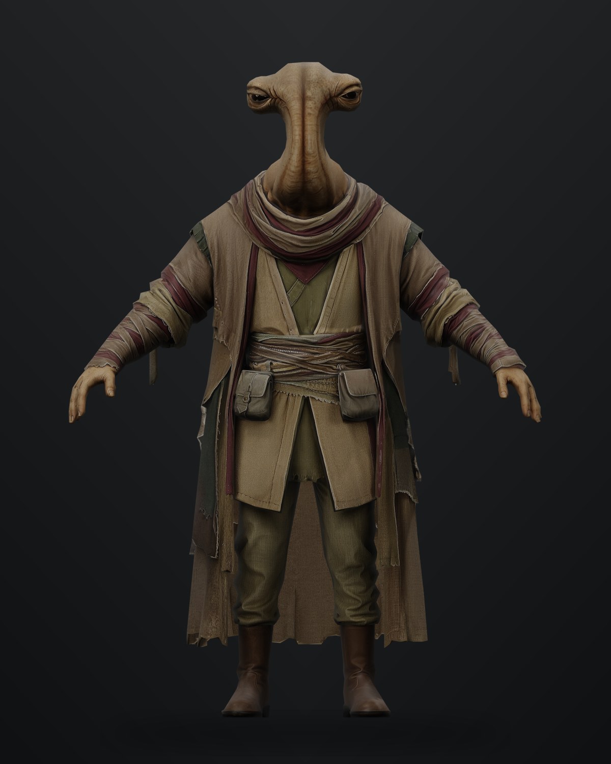 Ithorian alien character render.