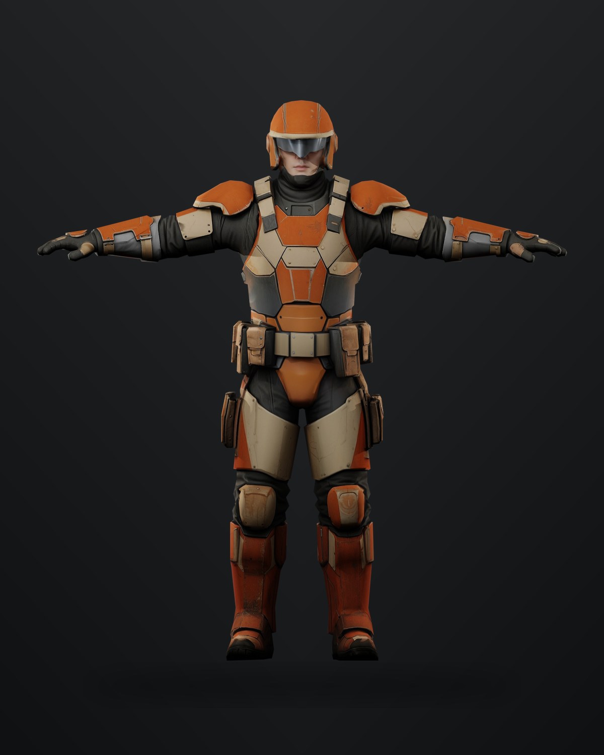 Republic soldier character render.