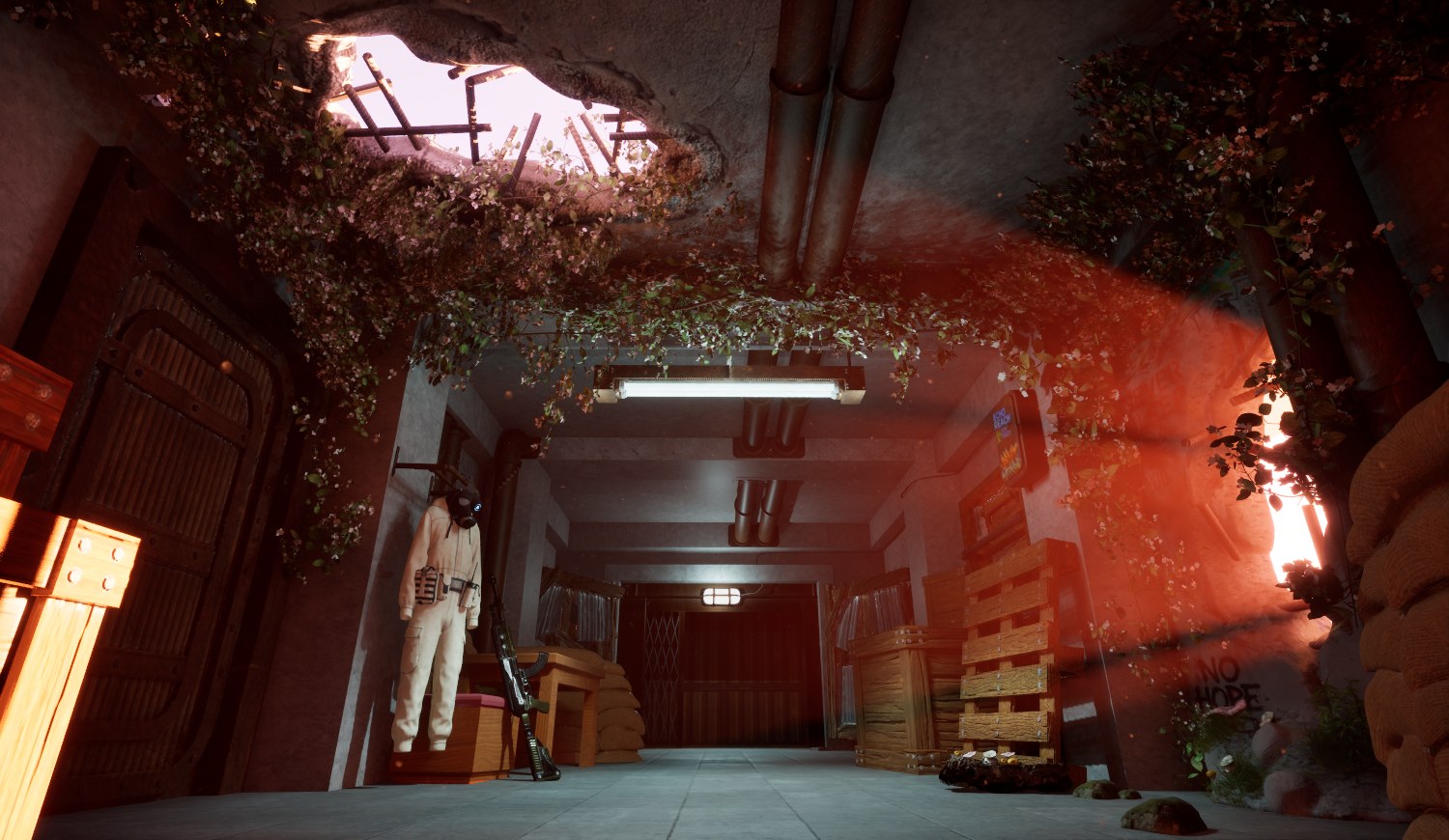 Finished corridor environment with final lighting and dressing.