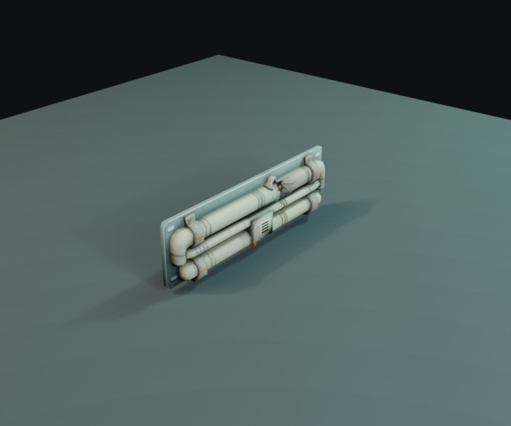 Damaged Horizontal Pipes prop render.