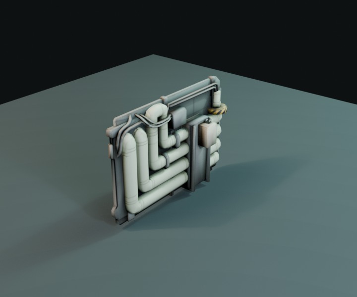 Wall Pipes prop render.