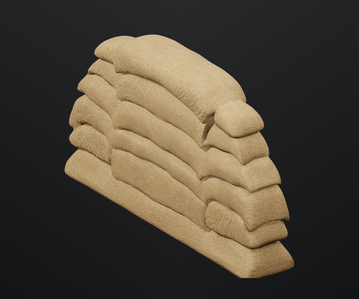 Sandbags prop render.