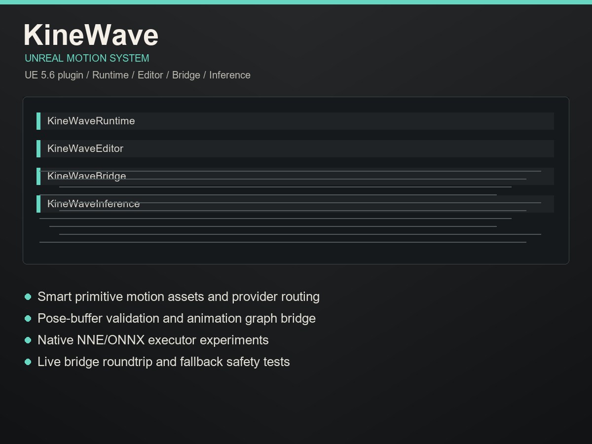 KineWave Unreal plugin technical art card.